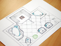 2D online bathroom Space planner